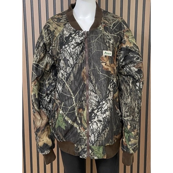 Mount'n Prairie Hunting Bomber Jacket Men XLCamo Zip Up Quilt Lined Vintage‎